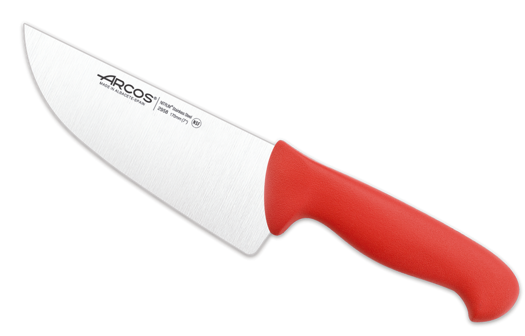 [295822] 2900 سكين جزارة أحمر 170 ملم