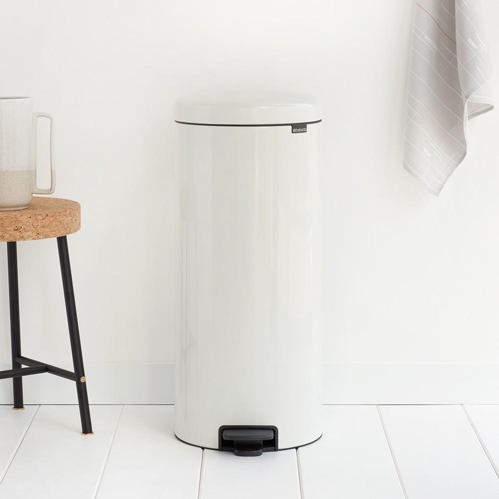 Newicon Poubelle A Pedale 30L Blanche