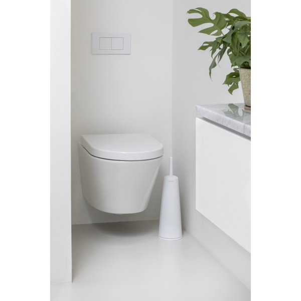 Brosse Toilette Avec Support White