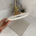 Diwali Blanc Marbre Assiette Plate 25  Cm