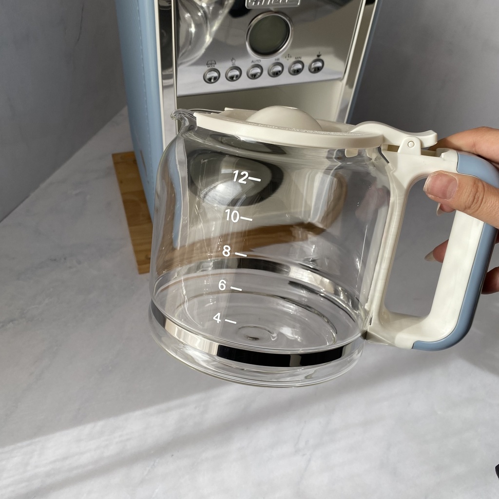 Cafétiere à filtre 2000W, 12 tasses, bleu
