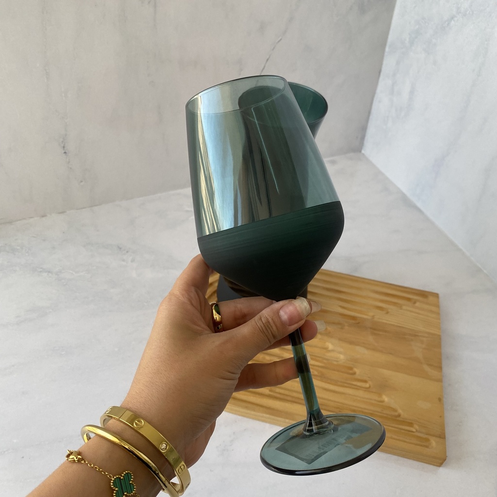 verre a pied 49 cl matte vert
