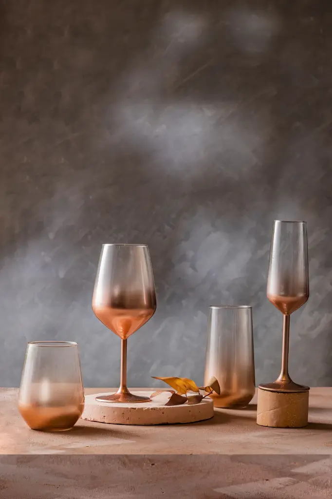 verre a pied 49 cl glow rose