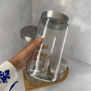 Bocal en verre  1600 ml + couver en acier inoxydable