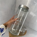 Bocal En Verre  2000 Ml + Couvercle En Acier Inoxydable