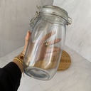 Bocal en verre rond 1500 ml + couver en verre