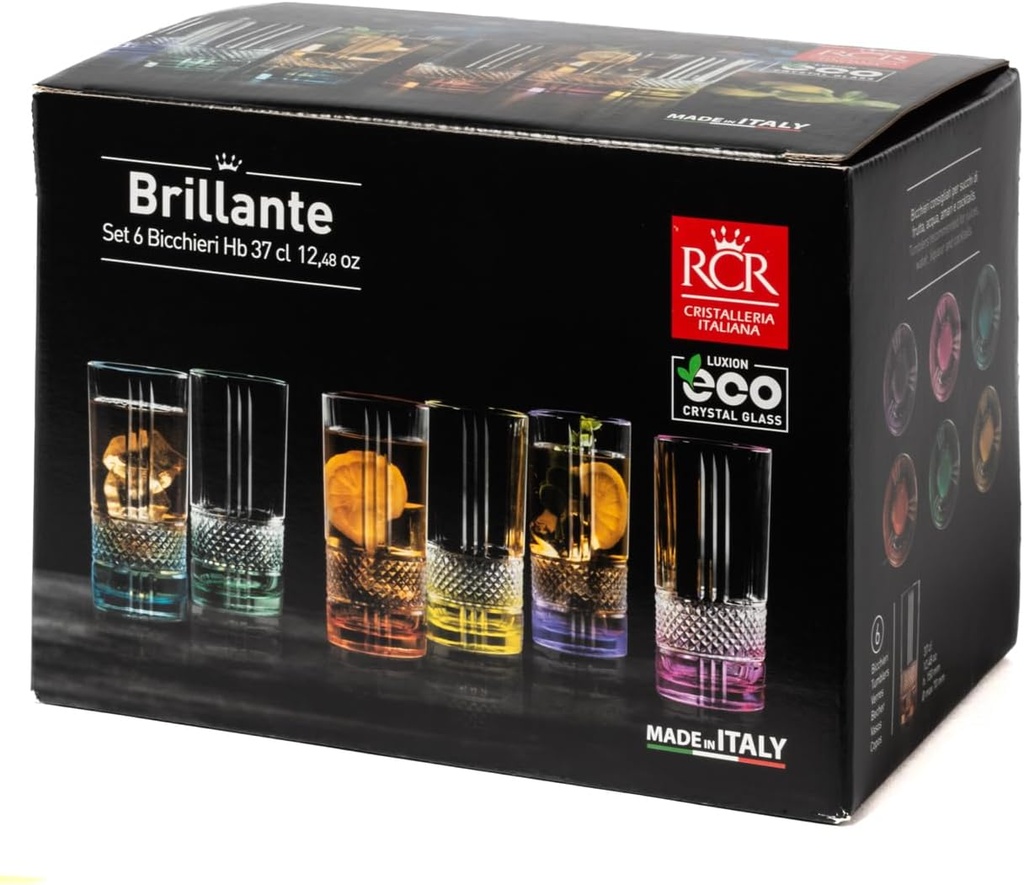 BRILLANTE SET 6 PCS VERRE HB COULEUR 