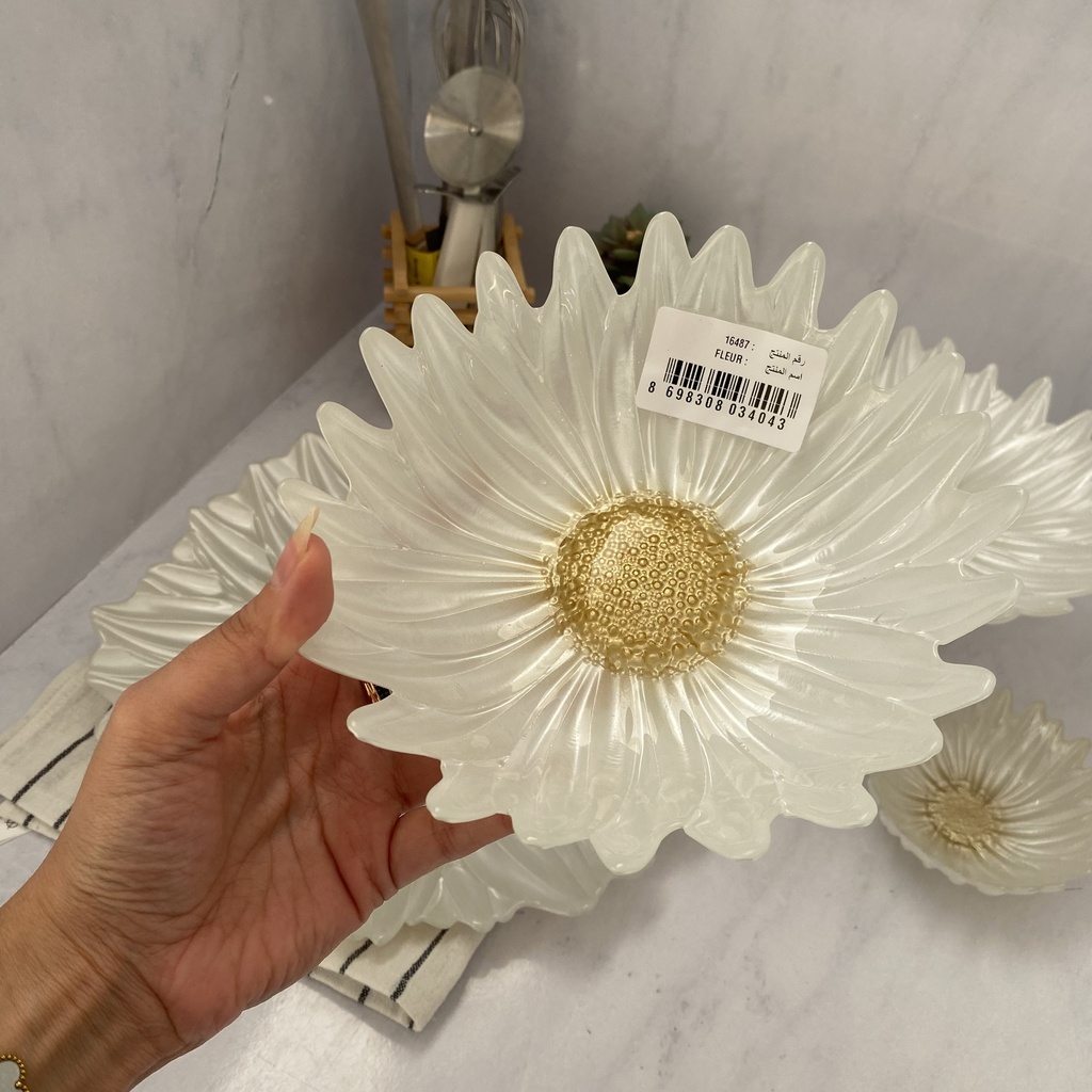 Fleur Bol Pearl White 18Cm