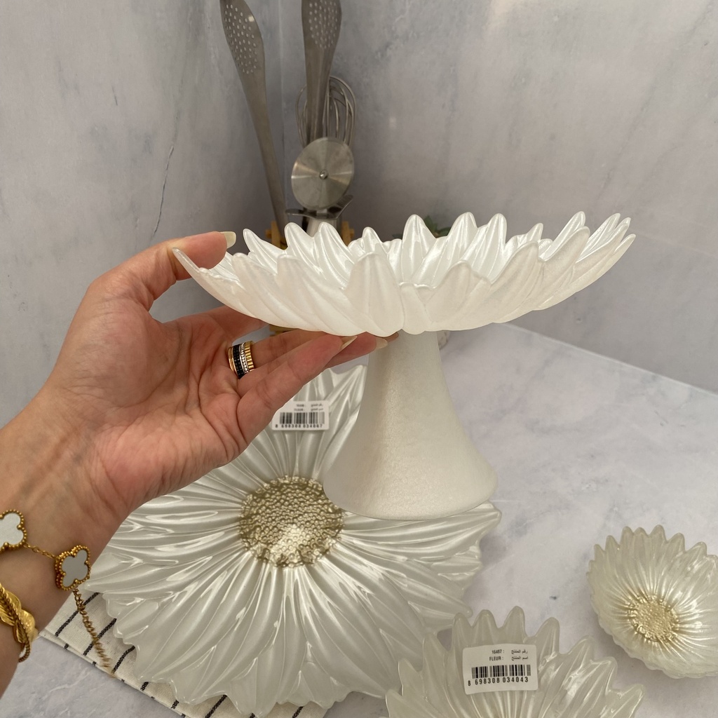 Fleur presentoir A Gateau Pearl White 21Cm
