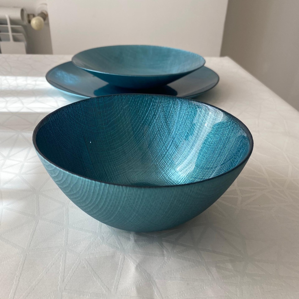 Textile Bol Metalic Blue 15Cm