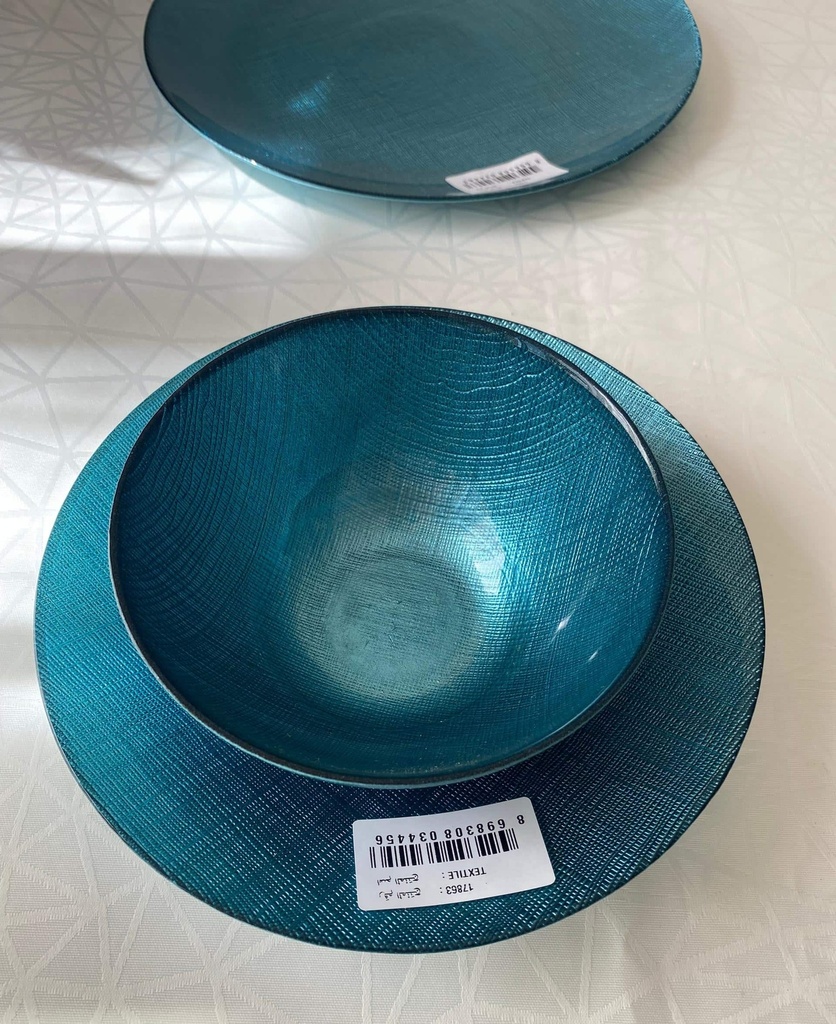 Textile Assiette Creuse Metalic Blue 21Cm