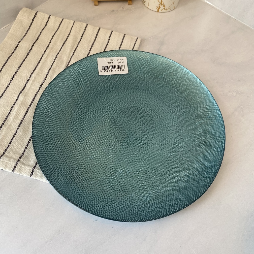 Textile Assiette Plate Metalic Blue 28Cm