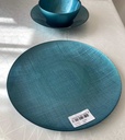 Textile Assiette Plate Metalic Blue 28Cm