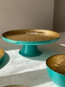 Sahra Presentoir A Gateau Turquoise 21Cm INSIDE GOLD