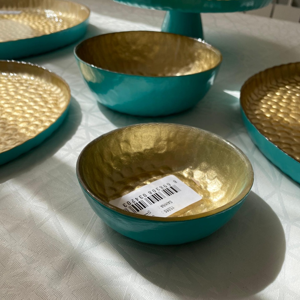 Sahra Bol Turquoise 10Cm INSIDE GOLD 