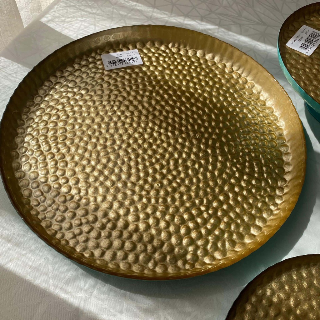 Sahra Assiette Turquoise 32Cm INSIDE GOLD 