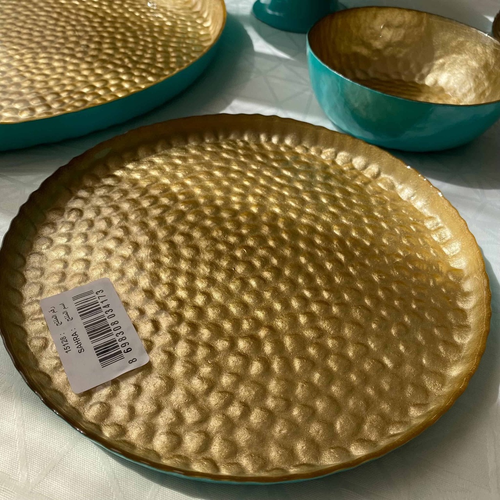 Sahra Assiette Turquoise 21Cm INSIDE GOLD