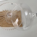 Damla Assiette A Gateau Ronde Avec Couvercle 28 x 27,5