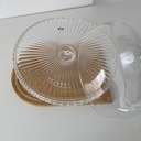 Damla Assiette A Gateau Ronde Avec Couvercle 28 x 27,5