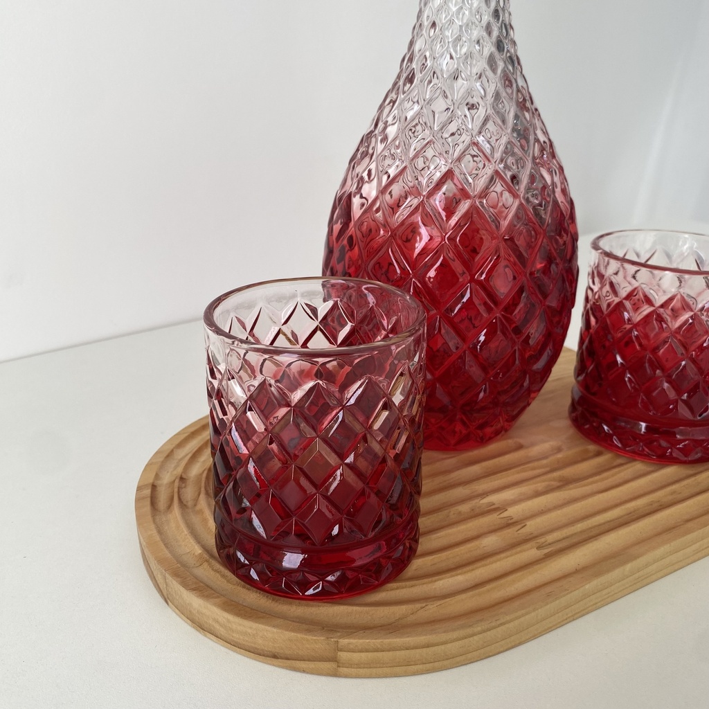 Isis Degr Carafe Avec 6 Verres Rouge