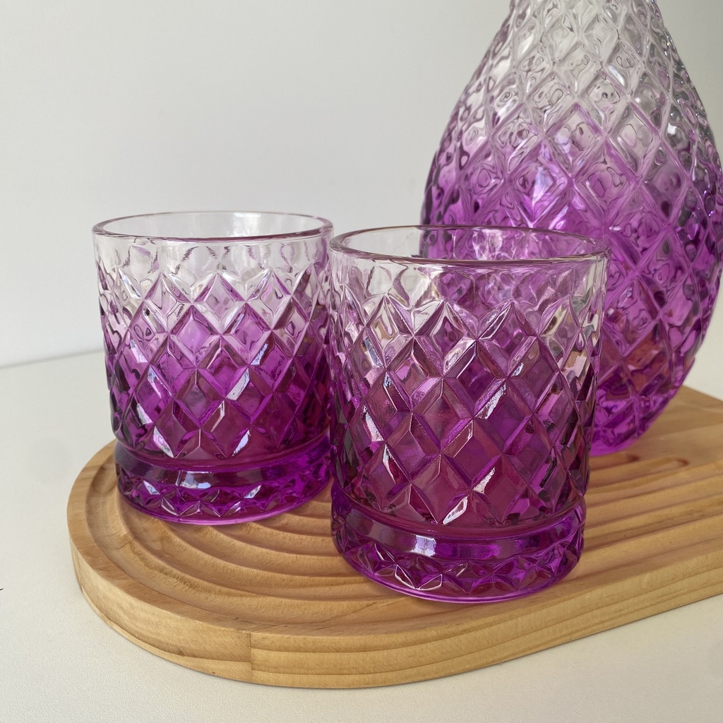Isis Degr Carafe Avec 6 Verres Lilas