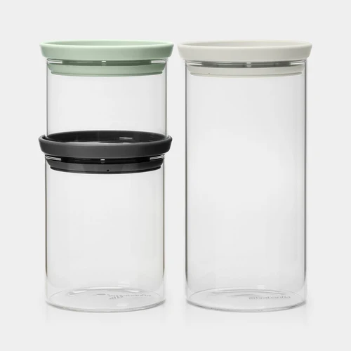 bocaux en verre empilables Lot de 3 