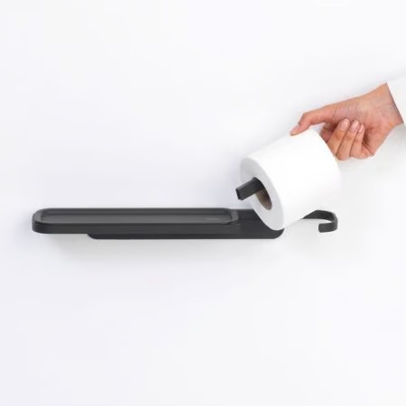 Mind Set Porte-Rouleau De Papier Toilette Avec Etagere Noir