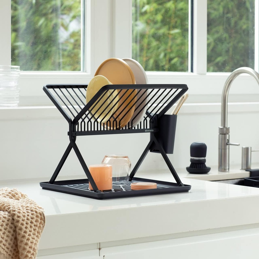 Sinkside Egouttoir A Vaisselle Pliable Gris Fonce