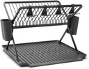 Sinkside Egouttoir A Vaisselle Pliable Large Gris Fonce