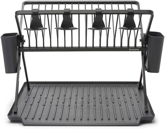 Sinkside Egouttoir A Vaisselle Pliable Large Gris Fonce