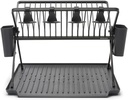 Sinkside Egouttoir A Vaisselle Pliable Large Gris Fonce