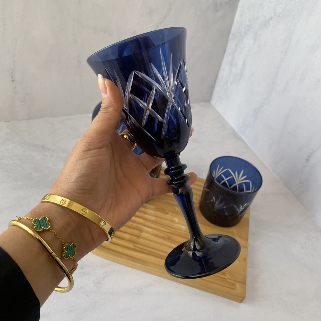 Verre A Pied Cambridge Bleu 27 Cl