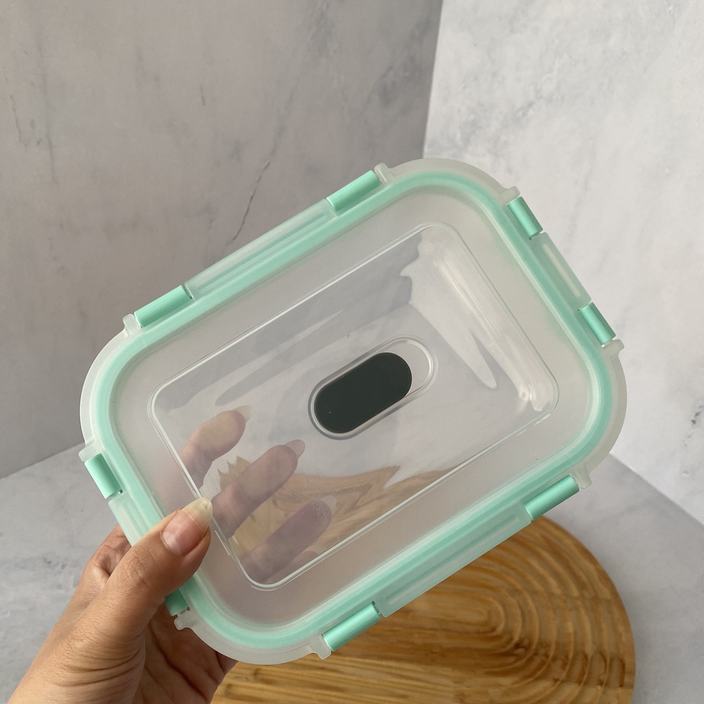 Boite De Conservation Rectangulaire  Avec Couvercle 640Ml