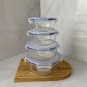 Boite De Conservation En Verre Ronde 1300 Ml+ Couvercle