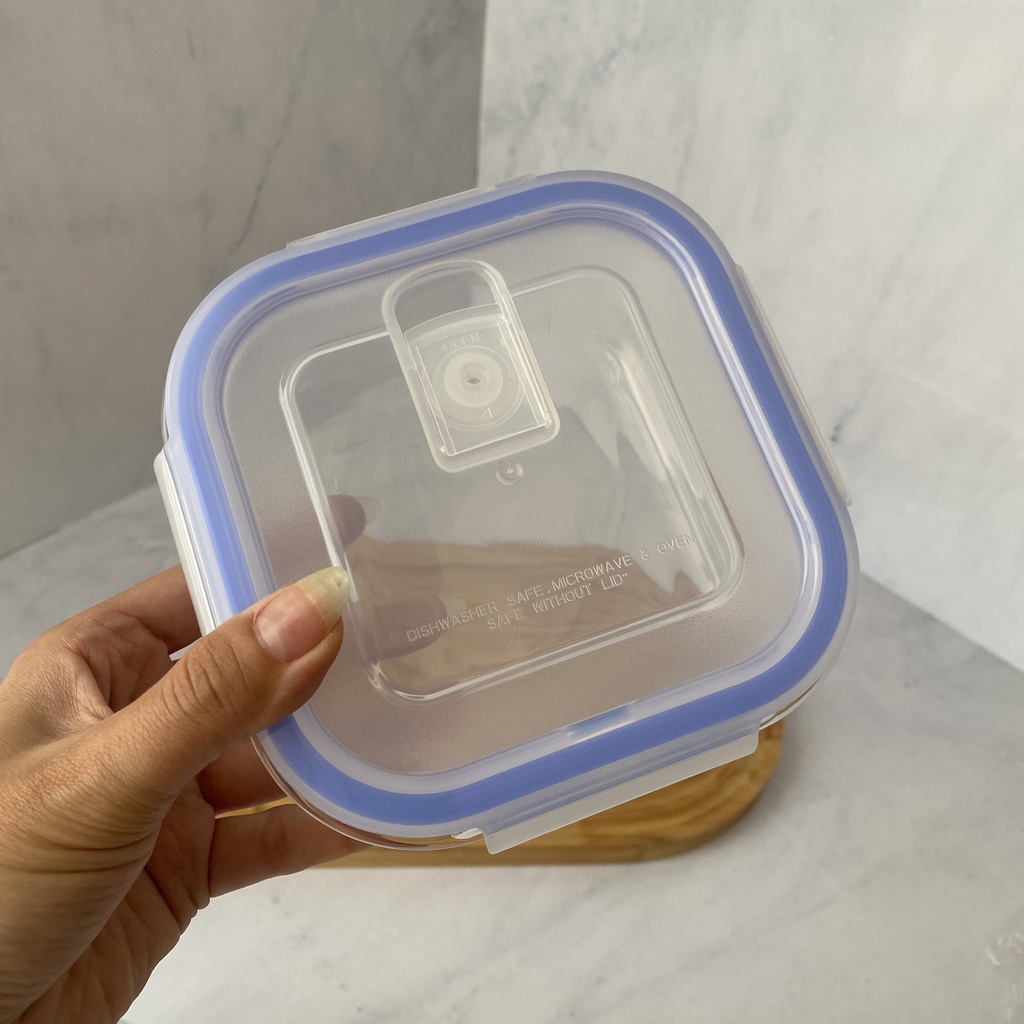 Boite De Conservation En Verre Carré 520 Ml+ Couvercle