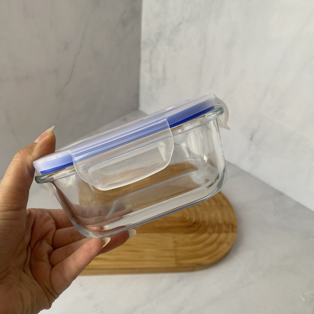 Boite De Conservation En Verre Carré 520 Ml+ Couvercle