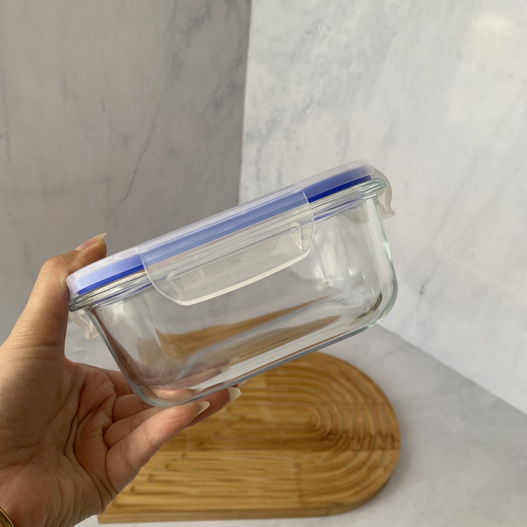 Boite De Conservation En Verre Carré 800 Ml+ Couvercle