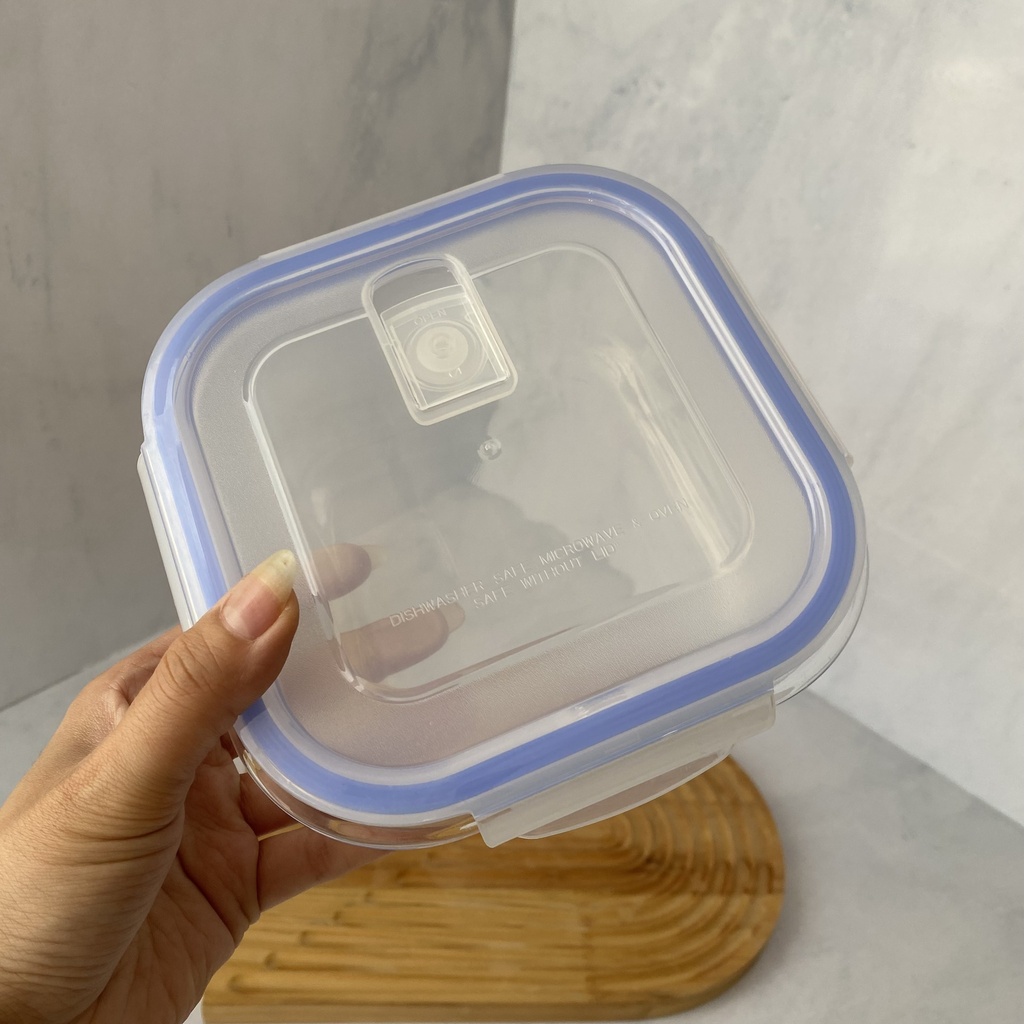 Boite De Conservation En Verre Carré 800 Ml+ Couvercle