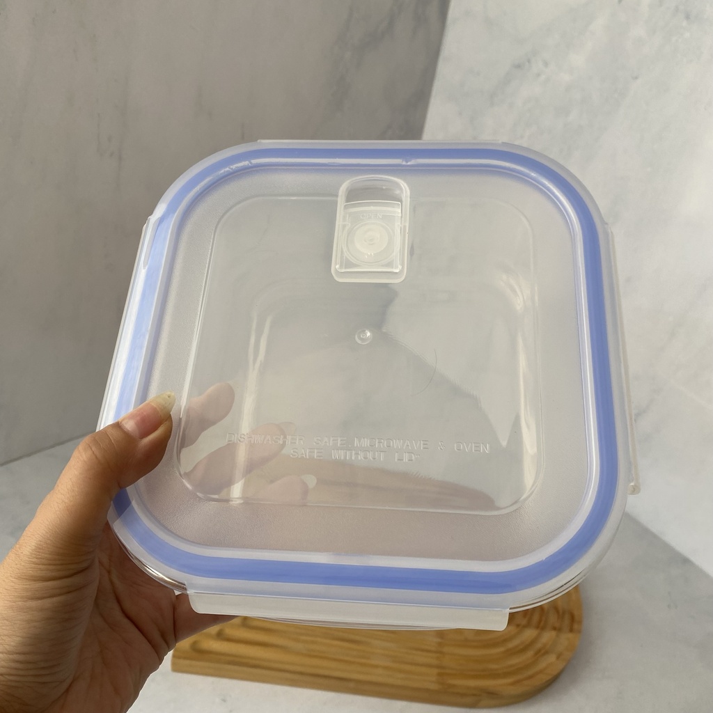 Boite De Conservation En Verre Carré 1100 Ml+ Couvercle
