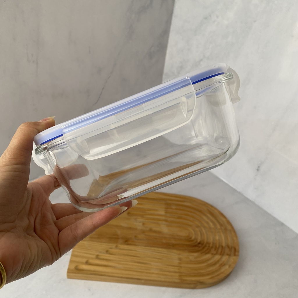 Boite De Conservation En Verre Carré 1100 Ml+ Couvercle