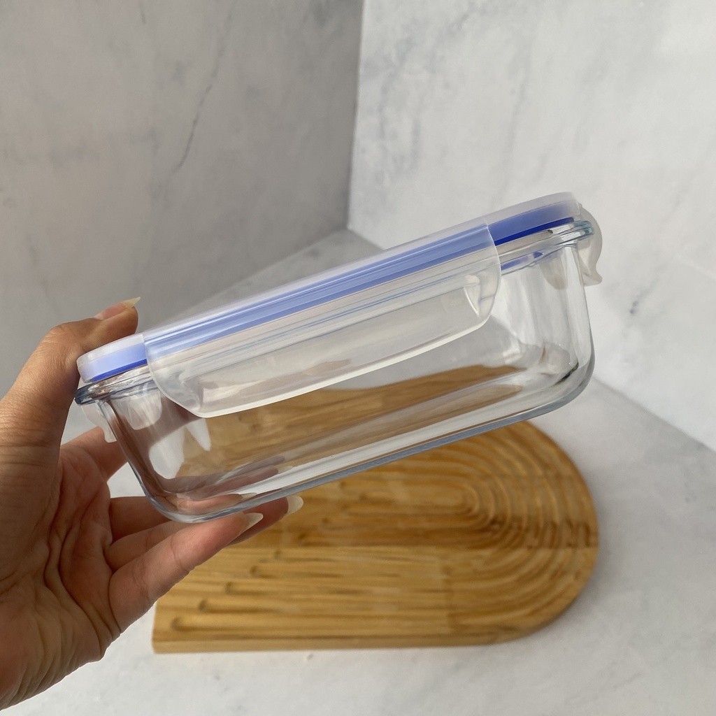Boite De Conservation En Verre Rectangle 640 Ml+ Couvercle