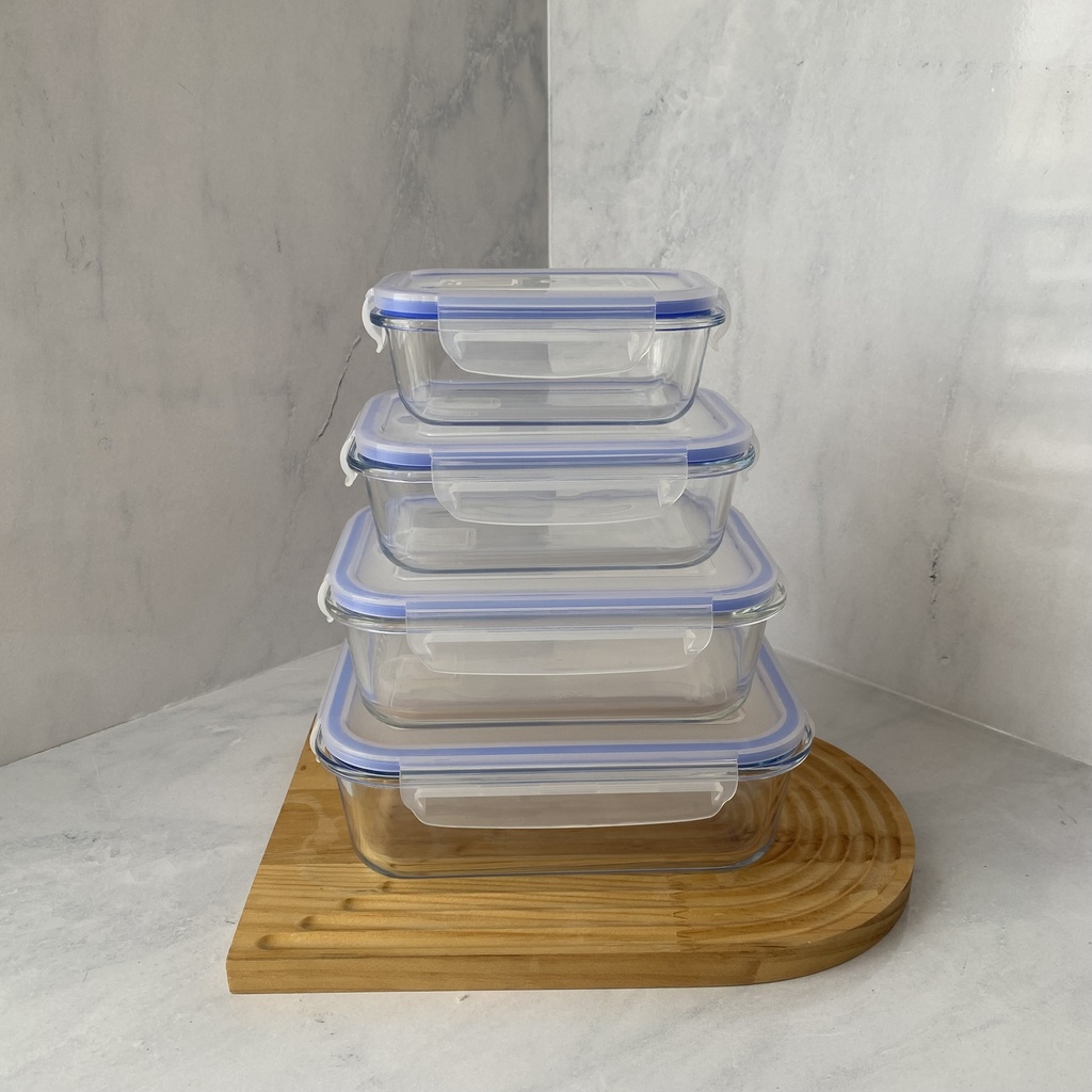 Boite De Conservation En Verre Rectangle 640 Ml+ Couvercle
