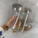 Bocal En Verre 1200 Ml + Couvercle En Acier Inoxydable