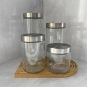 Bocal En Verre 1200 Ml + Couvercle En Acier Inoxydable