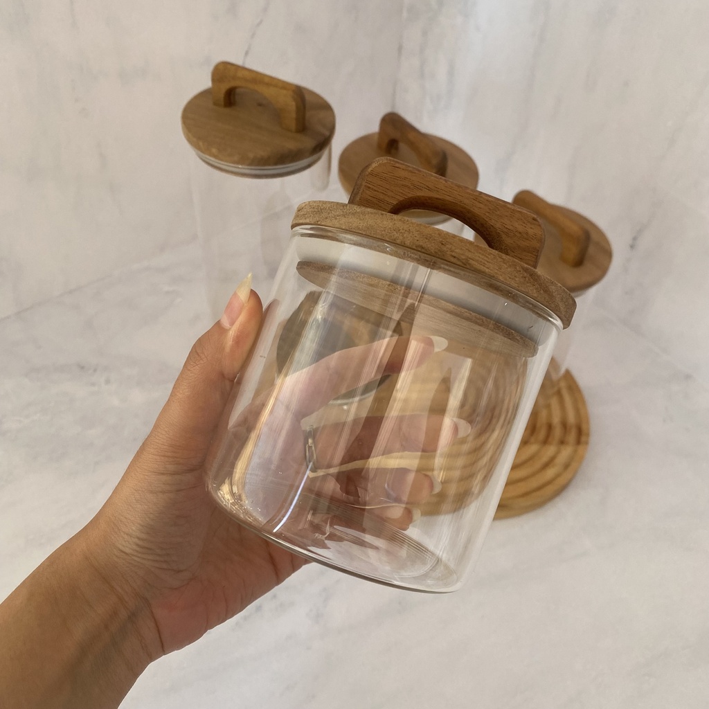 Bocal En Verre Avec Couvercle A Poignee 540Ml