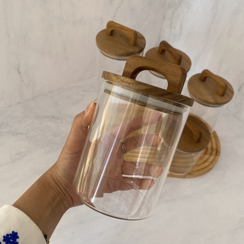 Bocal En Verre Avec Couvercle A Poignee 750Ml