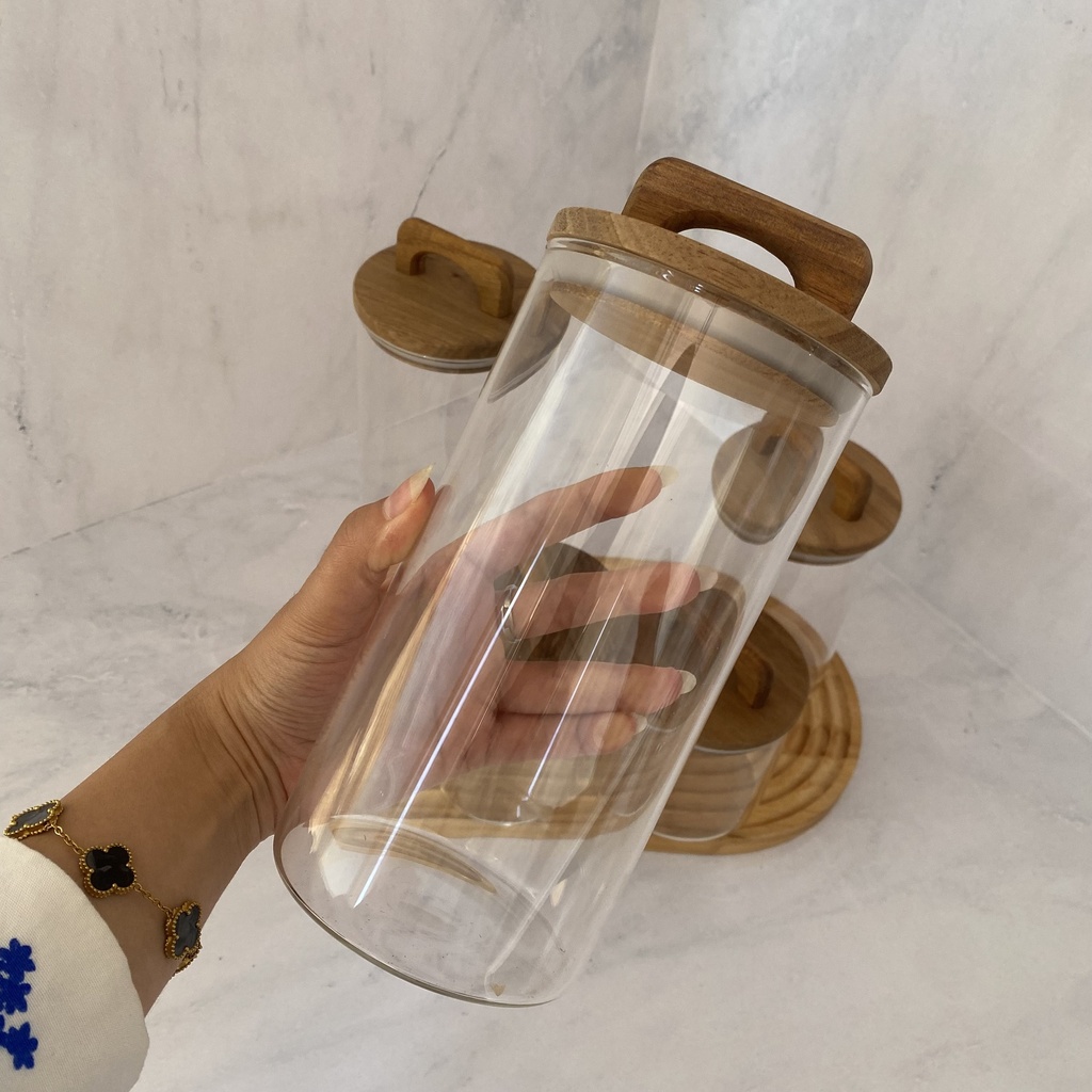 Bocal En Verre Avec Couvercle A Poignee 1.1L