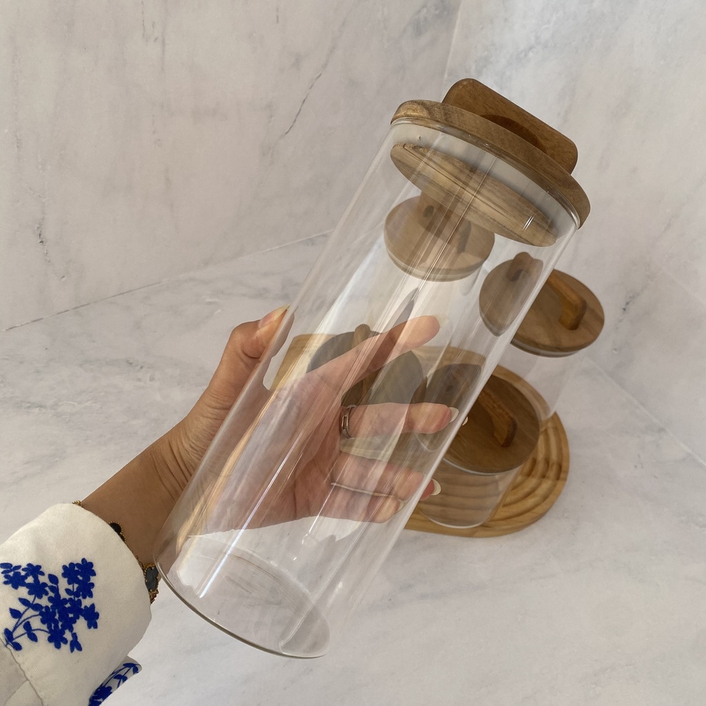 Bocal En Verre Avec Couvercle A Poignee 1.4L
