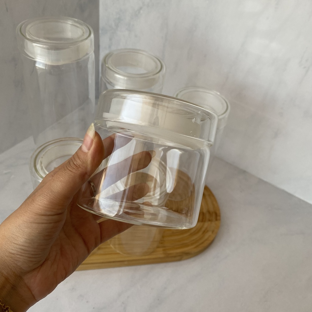 Bocal En Verre Avec Couvercle En Verre 500Ml