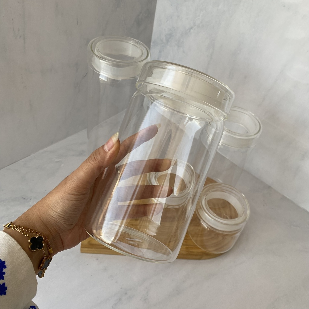 Bocal En Verre 1L Avec Couvercle En Verre